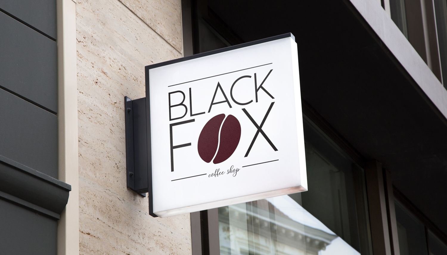 Black Fox Coffee Shop sign