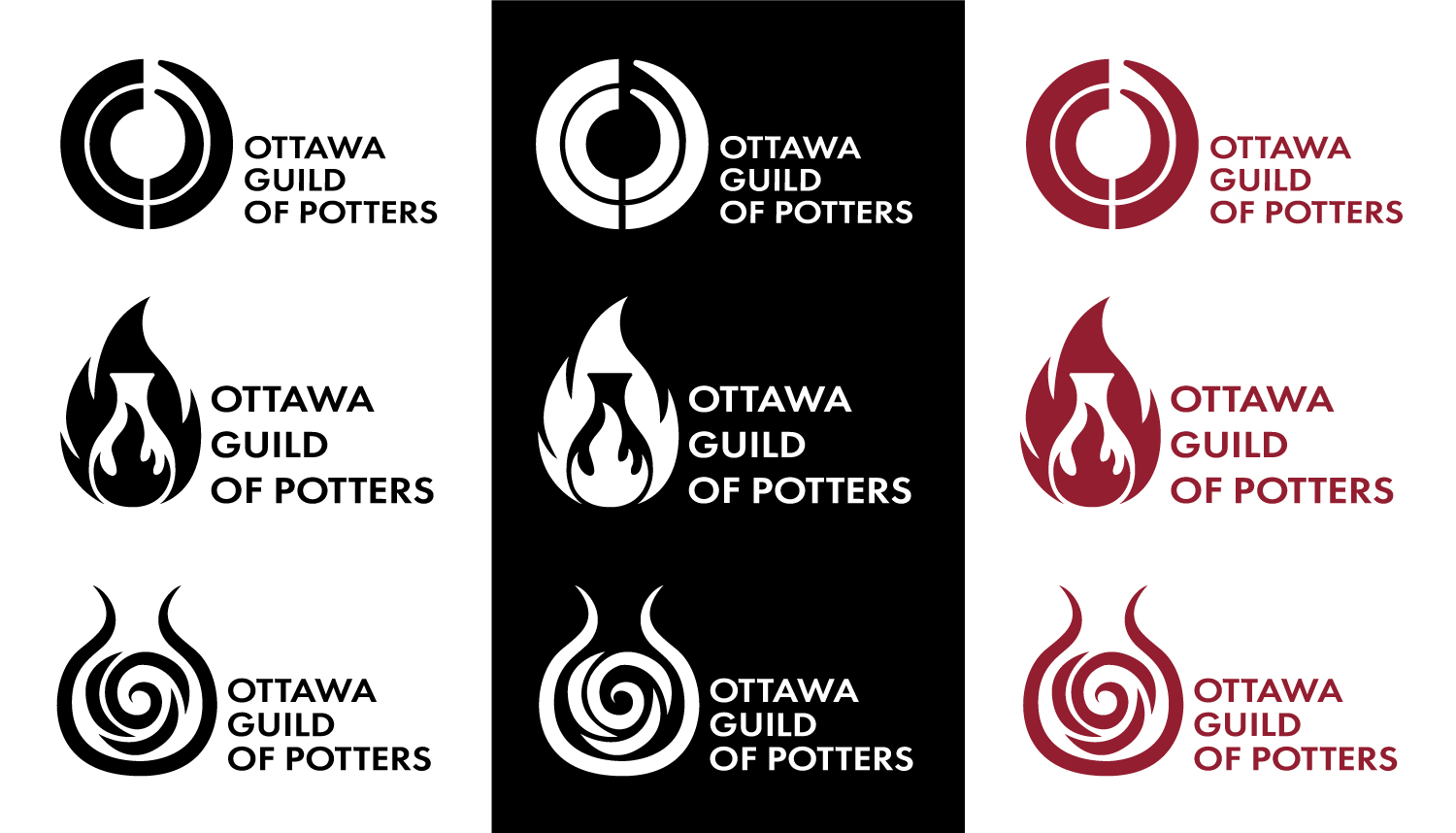 Ottawa Guild of Potters final logo designs